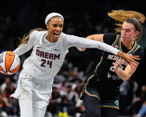 Canada's big day, team defense carries Dream to 92-82 win over Liberty in WNBA semifinals