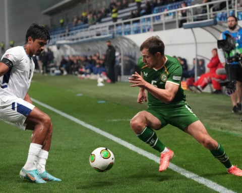 Ireland soccer players again wear black armbands and refuse handshakes with Israel team