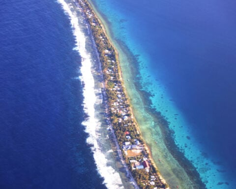 Pacific leaders watch Tuvalu reclamation effort ahead of UN climate meet