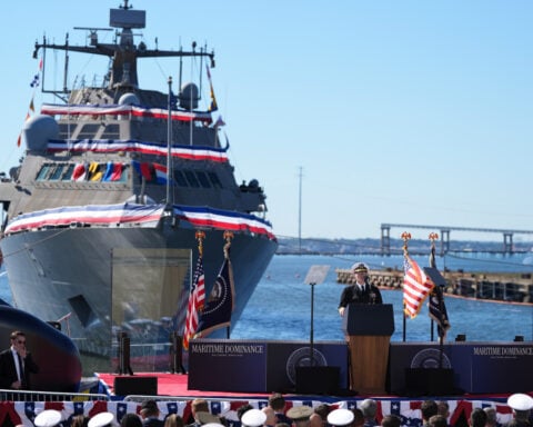 Trump highlights a big new defense project in Maryland, a blue state whose governor won't be there