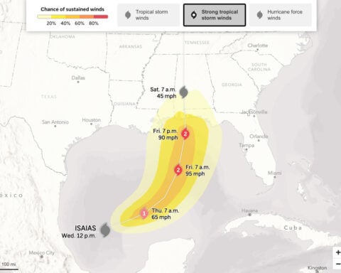 Tropical Storm Isaias is forecast to strike the US Gulf Coast as a hurricane
