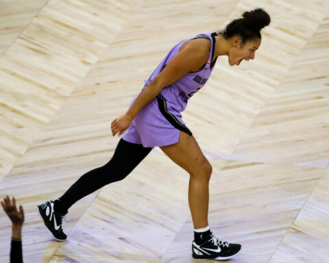 Burton's 3-pointer with 41 seconds left helps send Valkyries past Aces 83-81 for 2-0 semifinals lead