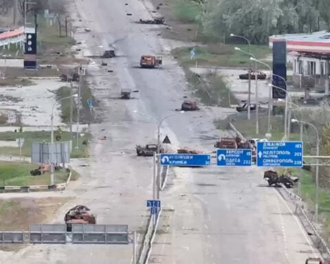 People in Russian-occupied Ukrainian town risk 'road of death' to get food