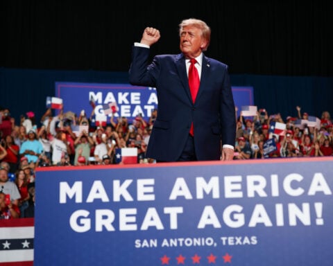 Trump repeatedly interrupted by protesters during Texas rally