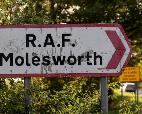 Two men arrested after breaking into UK airbase used by US, counter-terrorism police say