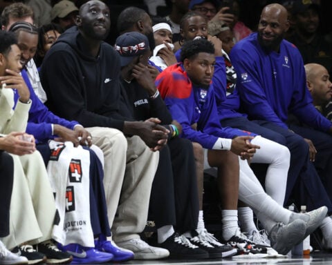 LeBron James has a strong start in his first game with the 76ers and expects things to get better