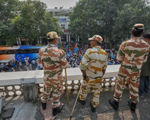 India steps up security ahead of a major protest in New Delhi over voter lists