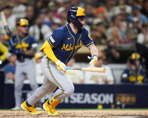 Brewers' Garrett Mitchell showcasing what he can do when healthy after missing last year's playoffs