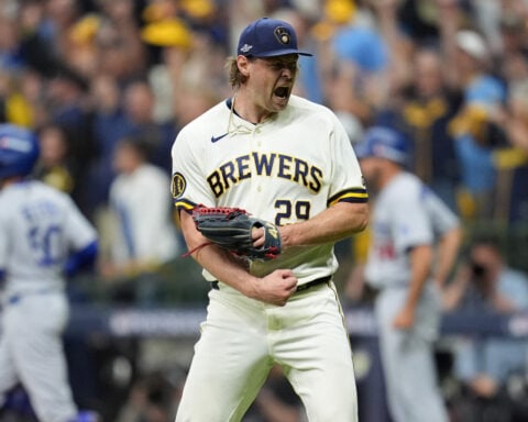 Turang homers and Milwaukee's bullpen stars as the Brewers beat the Dodgers 2-1 in NLCS opener