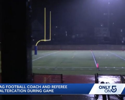 Referee and coach get into brawl during youth flag football game in Massachusetts