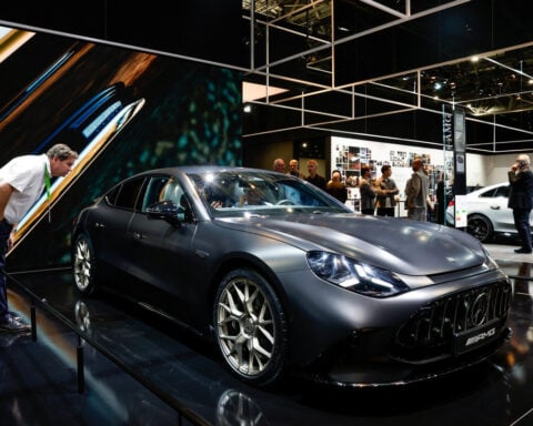 Model blitz at Paris motor show as Europe-China rivalry heats up