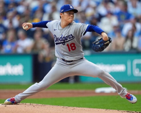 Dodgers ace Yoshinobu Yamamoto gets chased early by the Brewers in a rare postseason dud