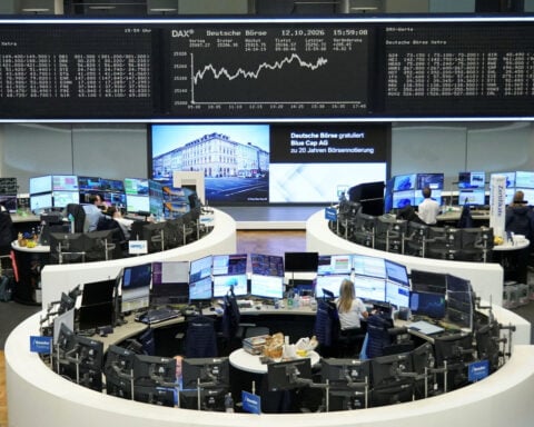 World stocks dip as chips slide, bonds rise