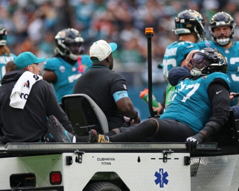 Jaguars LT Anton Harrison to have arthroscopic knee surgery and will miss weeks, maybe months