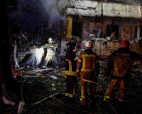 Russian missile attack on Kyiv kills one