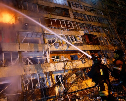 Russian strike on Kyiv residential building kills two, injures at least nine, officials say