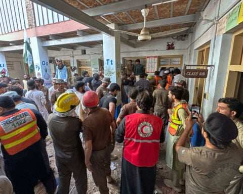 Pakistan school roof collapse kills at least 32 children and one teacher