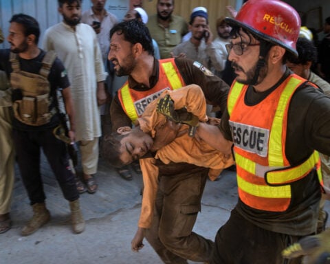 School roof collapse in Pakistan kills at least 35 and injures more than 50