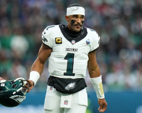 Eagles rule out quarterback Jalen Hurts for Sunday's game against Carolina with a blood clot