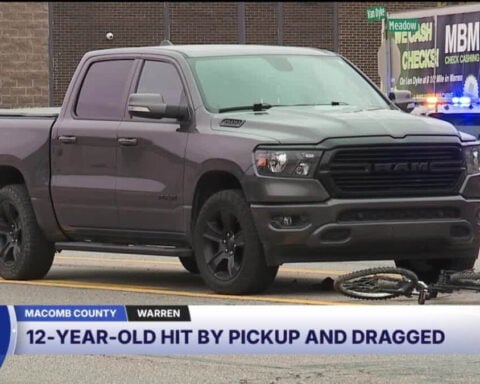 12-year-old bicyclist hospitalized after being pinned under truck in Michigan
