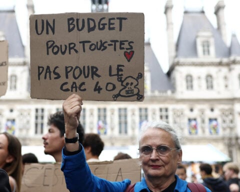 European shares slip as France unrest dents sentiment