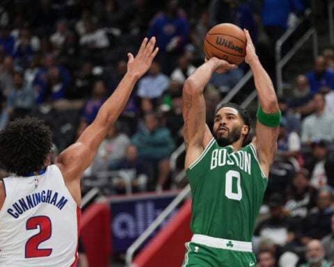 NBA season tips off with Pistons rallying to beat Celtics 121-113, spoiling Paul George's debut