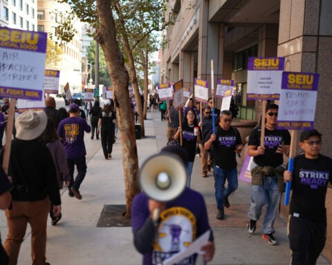 California state workers begin 1-day strike over return-to-office mandate, pay and healthcare