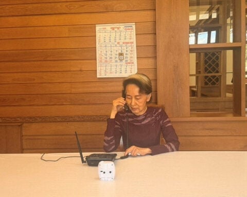 Myanmar's Aung San Suu Kyi speaks to son for first time in over five years