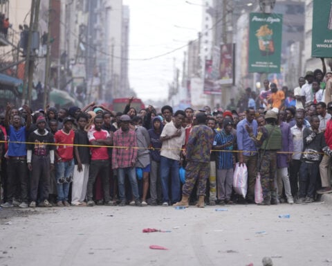 Many feared trapped as a tall building collapses in Kenya