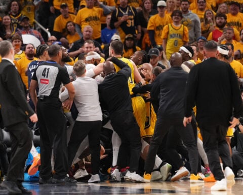 Mavericks lose Cooper Flagg with shoulder injury following hard foul in 1st half against Pacers