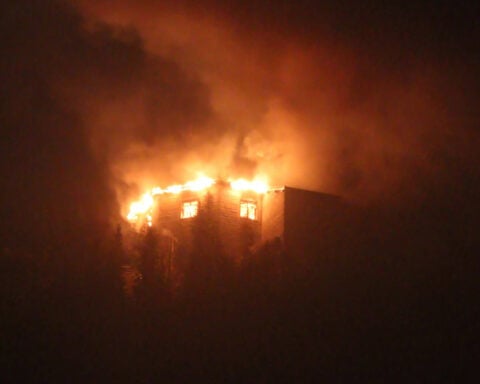 A fire devastates the Eagle's Nest retreat built for Hitler in Germany. A suspect is detained