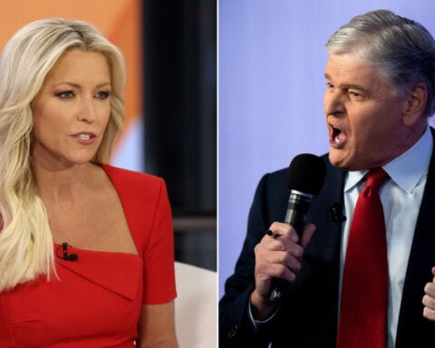 Fox News’ Sean Hannity and Ainsley Earhardt celebrate with Trump at Mar-a-Lago ahead of wedding