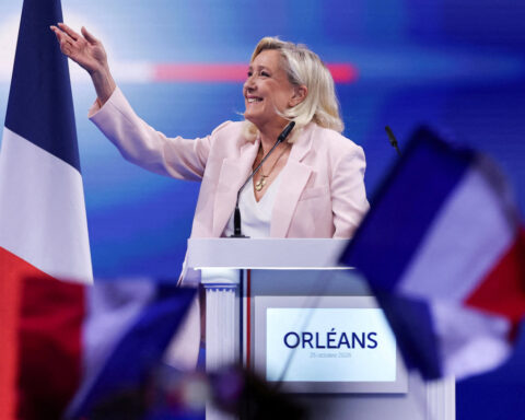 France's Le Pen launches presidential bid as protests rattle the nation