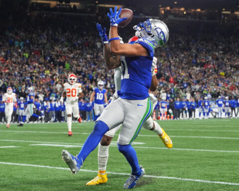 Jaxon Smith-Njigba has 150 receiving yards and a score in the Seahawks' 20-3 win over the Chiefs