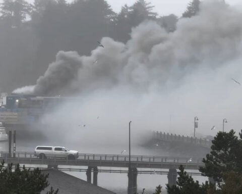 Ammonia threat contained at burning Oregon seafood plant, officials say