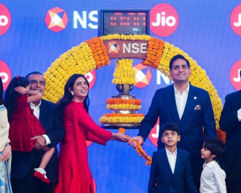 Ambani's Jio surges 21% in Mumbai debut as valuation soars to $131.5 billion