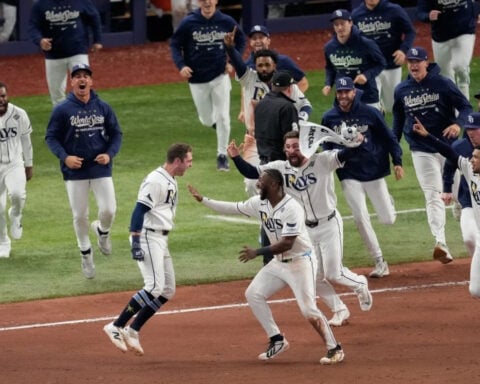 Tampa Bay comes back in the 12th inning to extend the World Series, holding off Brewers’ championship dreams