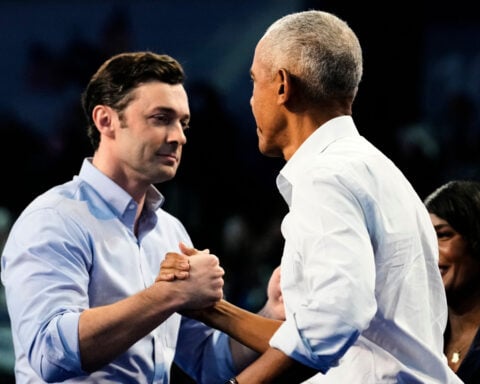 Trump in Ohio and Obama in Georgia make closing stretch appeals to midterm voters in pivotal states