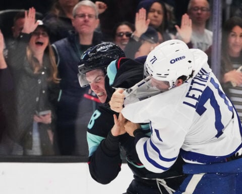 Kraken outlast Maple Leafs 5-4 to spoil No. 1 overall pick Gavin McKenna’s big game