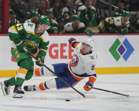 Schaefer scores his 2nd goal of the game in OT to lift Islanders past Wild, 4-3