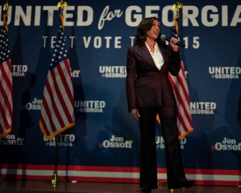 Kamala Harris urges a 'too big to rig' turnout for the midterms and tees off on Trump