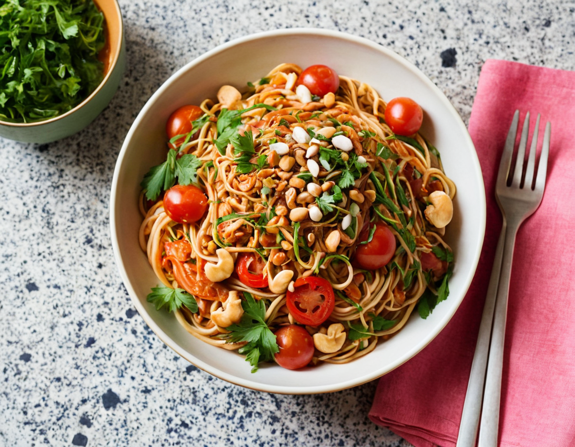 Cold Noodles With Tomatoes and Peanut Sauce