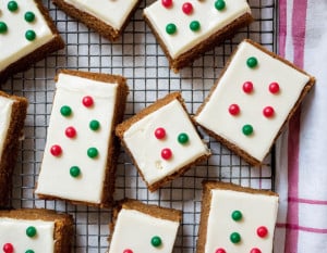 Gingerbread Cookie Bars with Cream Cheese Frosting