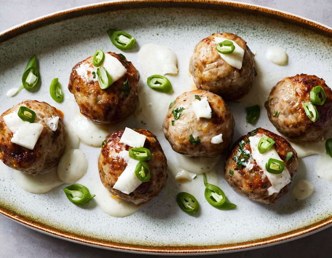 Roasted Turkey Meatballs With Mozzarella and Scallions